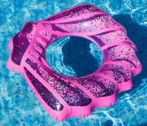 XL Schwimmreifen "Glitzermuschel" Pink