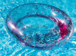 Schwimmreifen "Glitzer" Style mit rotem Glitzer