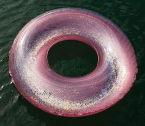 XL Schwimmreifen "Glitzer" Style halbtransparent