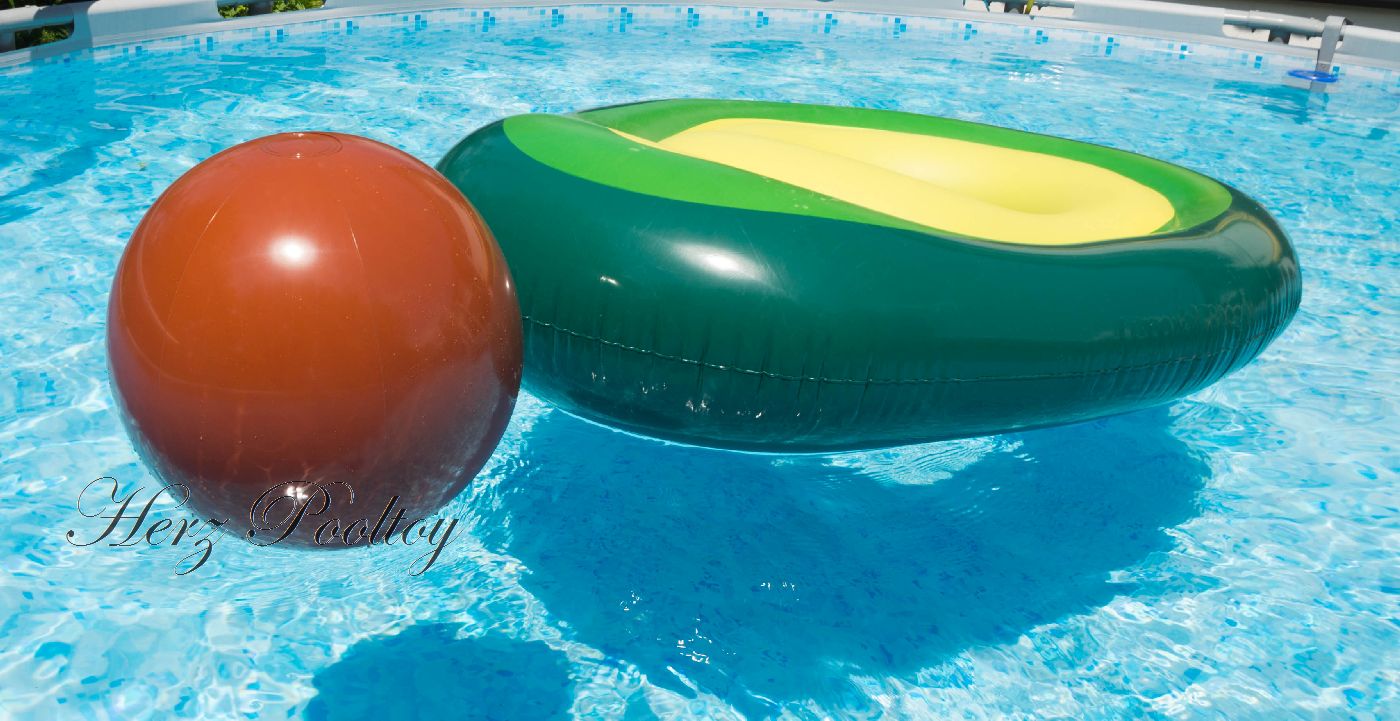 Wasserball mit ~45 cm Aufblasbare Luftmatratze "Avocado" ~165x130 cm 