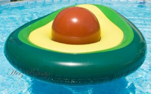 Aufblasbare Luftmatratze "Avocado" ~165x130 cm + Wasserball mit ~45 cm Durchmesser