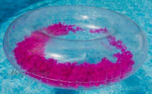 XL Schwimmreifen "Federn" Style  Rot