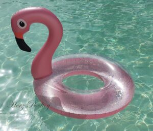 XL Schwimmreifen "Glitzer Flamingo" Style