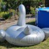 XXL silberner Schwan ~183 x 162 x 117 cm – Bild 4