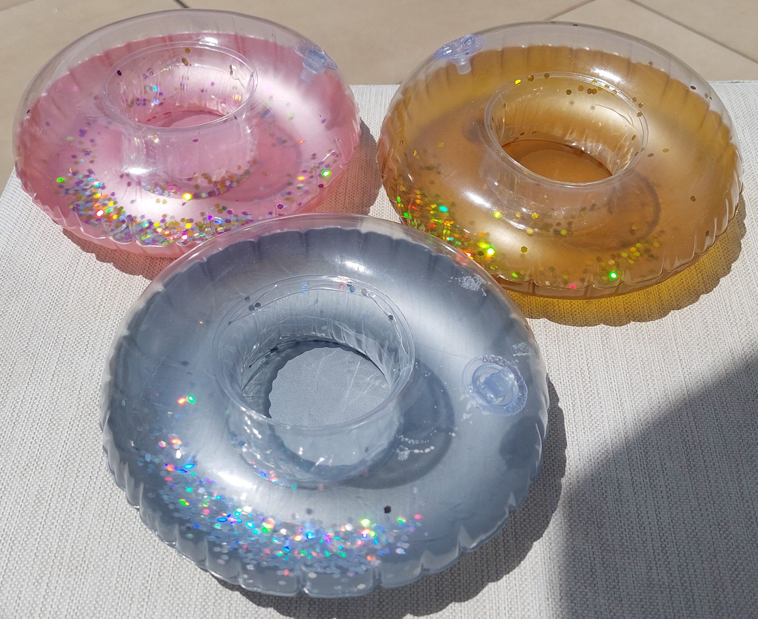 Glitzer Getränkehalter 3 Stk Paket Rosee – Bild 4