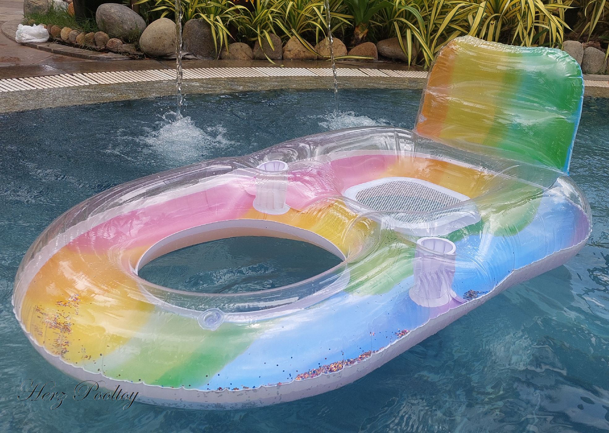 Aufblasbare Luftmatratze Wasserhängematte "Glitzer" ~170x100 cm – Bild 3